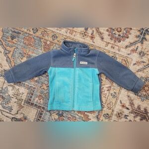 2T Columbia Teal and Charcoal Fleece Jacket